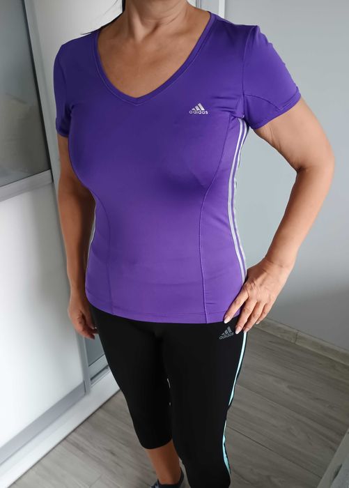 Damski t-shirt/koszulka treningowa Adidas - fioletowy, rozmiar S/M