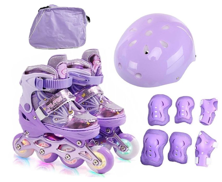 Роликові ковзани розсувні р 27-30,29-33,34-38 з шоломом і захистом