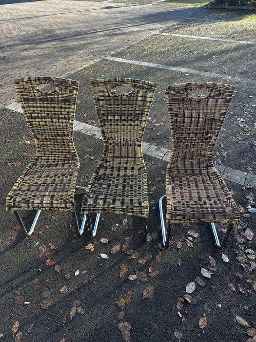 Крісло  стілець хромоване з плетінням