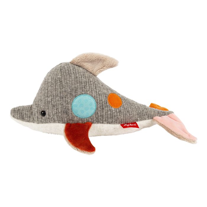 Pierwsza przytulanka Delfin patchwork maskotka zabawka dla dzieci