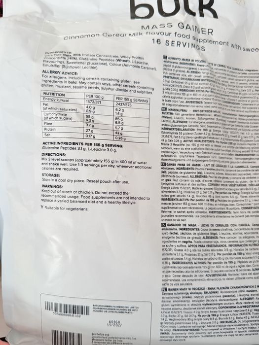 Bialko gainer ok. 2kg