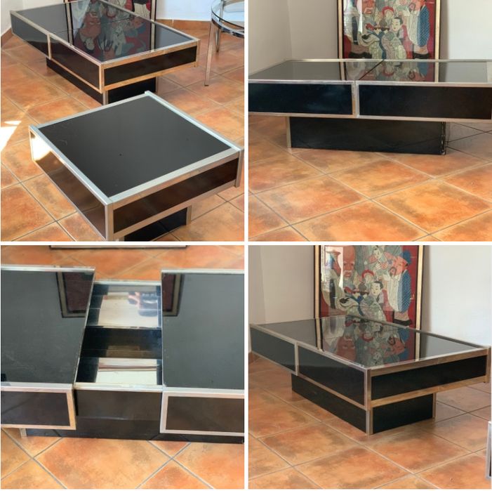 Willy Rizzo dla Cidue. Stolik kawowy z barkiem. Mid century modern