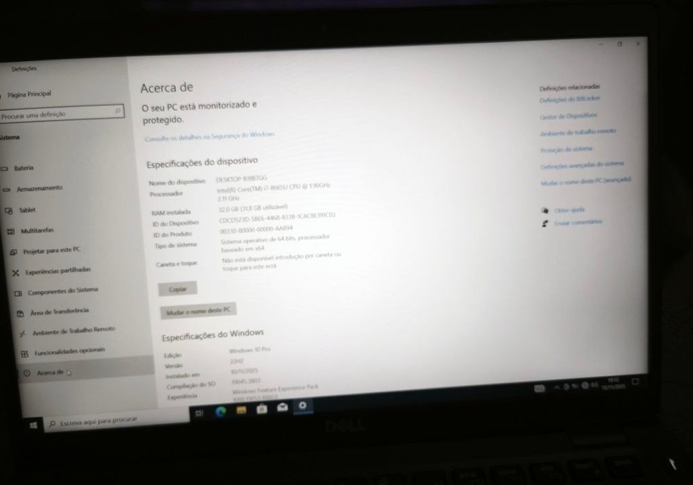 Portátil "Dell"- Latitude 5400 32gb -Ram/ 240gb SSD