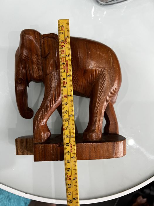 Słoń drewniany 19 cm