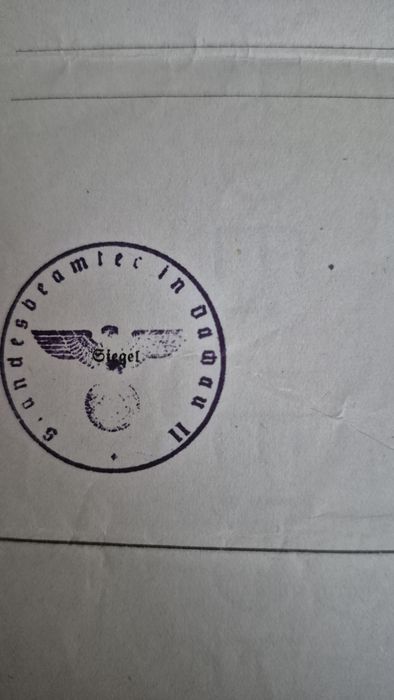 Koperta, pismo, akt zgonu, Dachu 1942 oryginał