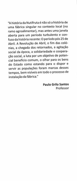"Para a História da Industria em Pataias: Memórias da Nutifruta" de Tiago Filipe Duarte Inácio