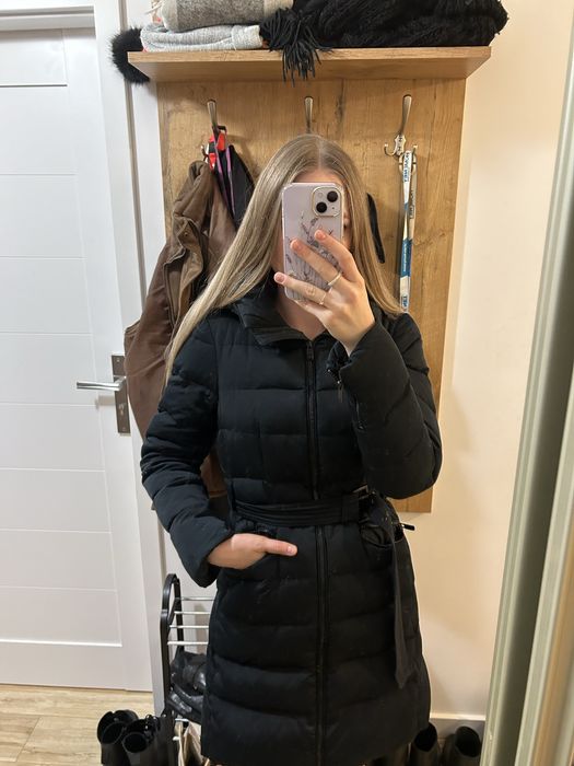 Czarna kurtka puchowa zimowa m 38 zara