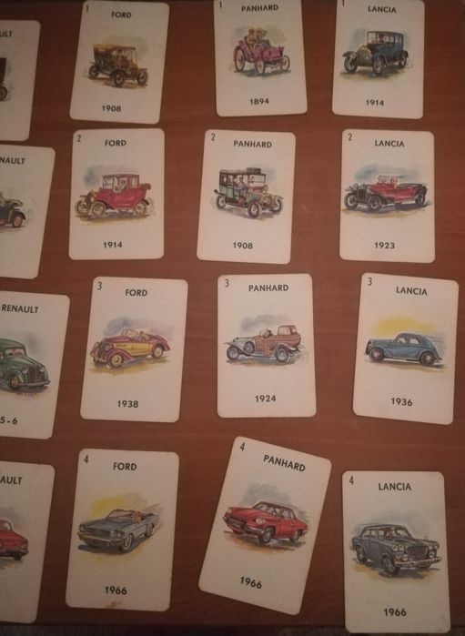 Jogo Vintage quartetos de automóveis Majora coleção