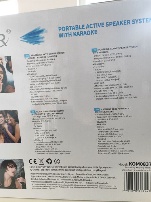 Przenośny głośnik, karaoke, mikrofon, gitara , nagrywanie