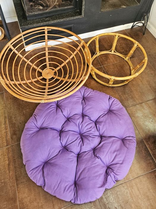 REZERWACJA: Fotel rattanowy | nowa poducha