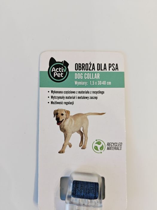 Obroża dla psa 30-40 cm / granatowa nowa activ pet