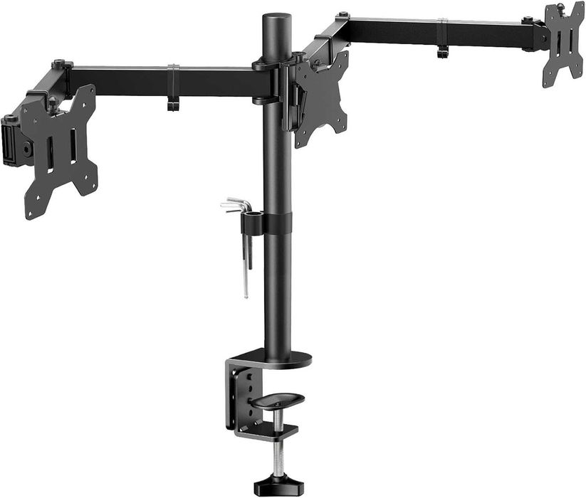 Uchwyt na 3 monitory 13-24" 8kg do biurka obrotowy regulowany