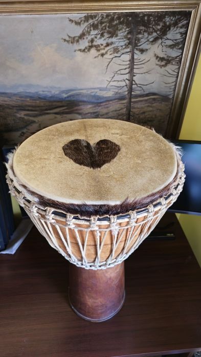 Djembe teak 14.5 cala 37 cm szamańska głosna base