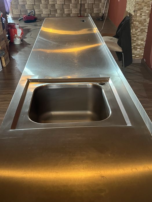 Bancada inox cuba e tulha grande