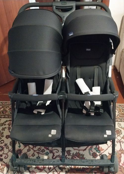 Коляска Chicco OHlala Twin чорний. Chicco ohlala Twin коляска подвійна
