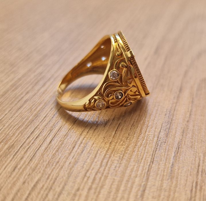 Anel Meia Libra Ouro 19k + 22k + Fatura