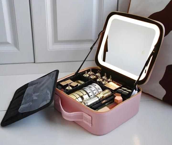 Дорожня косметичка з дзеркалом і підсвічуванням, дорожній органайзер