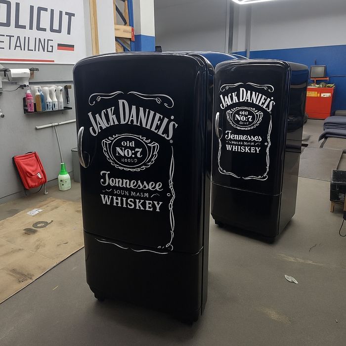 Frigorífico antigo vintage restaurado 1950 Jack Daniels