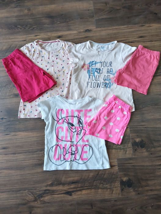 Piżamki na lato dla dziewczynki 110/116