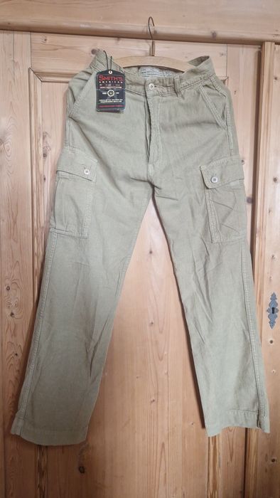 bojówki sztruks khaki 34