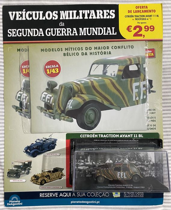 Fascículo + Veículo Militar da Segunda Guerra Mundial Citroen 11 BL