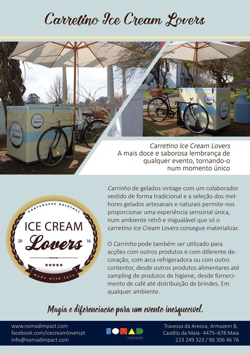 Ice Cream Lovers — carrinho de gelados que dá alma a qualquer evento!