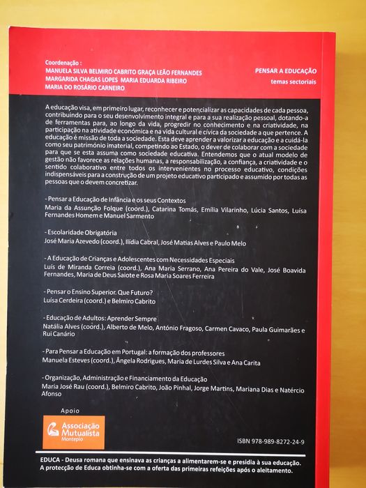 Pensar a Educação - temas sectoriais, de Manuela Sílva