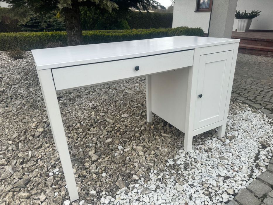 Biurko drewniane białe Ikea