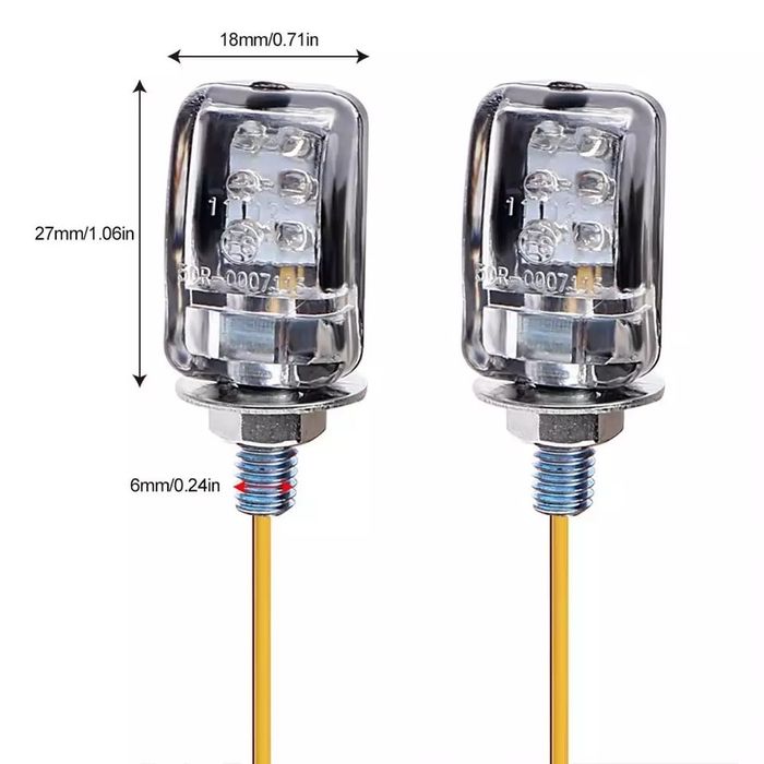 Par de piscas LED retangulares minimalistas moto