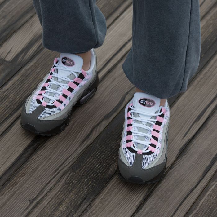 Кросівки Nike Air Max 95 Grey Lack Rose premium | Кроссовки Найк жіночі чоловічі