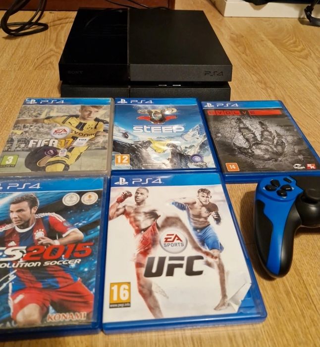 Ps4 Fat 1,7 T C/Comando + Jogos