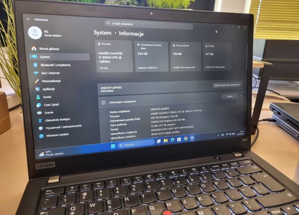 Lenovo ThinkPad T490 14" | I7-8565u - 4.6GHz | 16GB DDR4 | 512GB M2| Win11