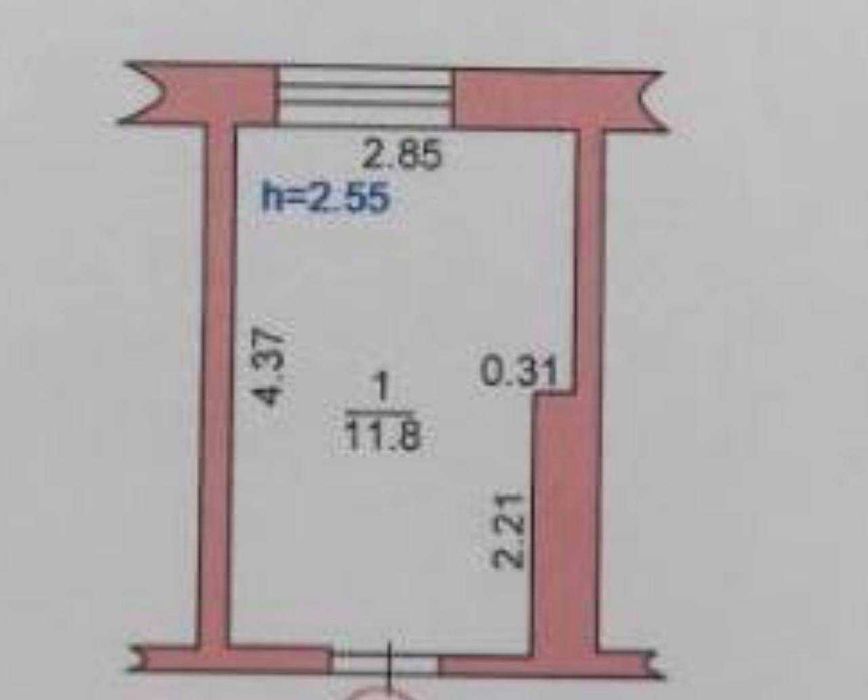 Кімната в гуртожитку на 1 поверсі