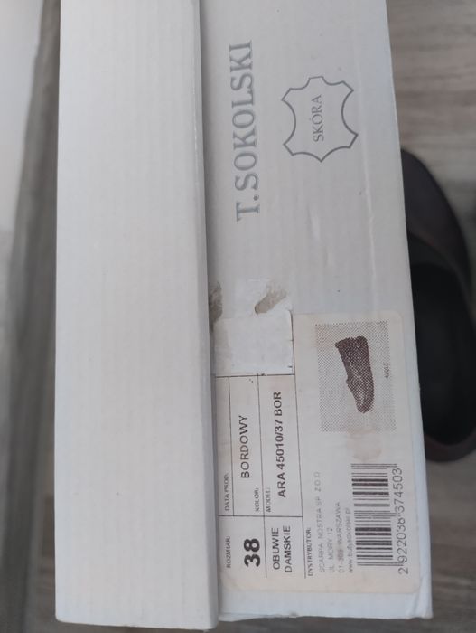 Nowe buty damskie skórzane rozmiar 38 bordowe