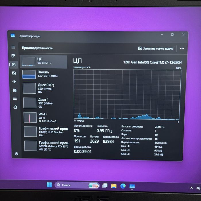 Asus Tuf i7 12650, Ddr5, Rtx 3070 ігровий ноутбук