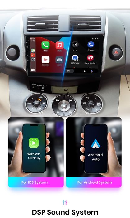 Rádio 9" android Toyota Rav4 de 2005-13 CARPLAY WIFI GPS