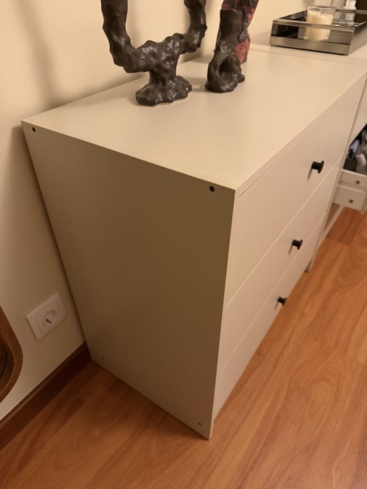 GURSKEN Cómodas c/3 gavetas, bege claro, 69×67 cm