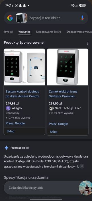 System kontroli dostępu do drzwi Access Control