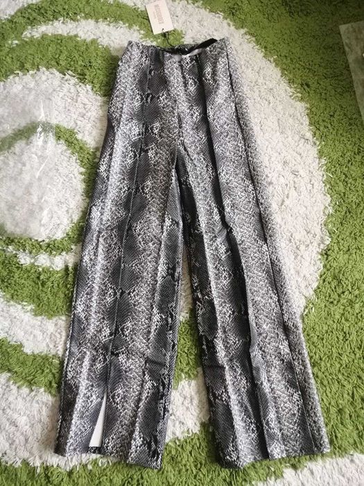 Штани Шкіряні широкі Кожа Змеи Missguided лак шкіра змії XS-S 42-44