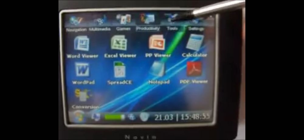 nawigacji Navia NV35 z systemem Windows CE Core 5.0
