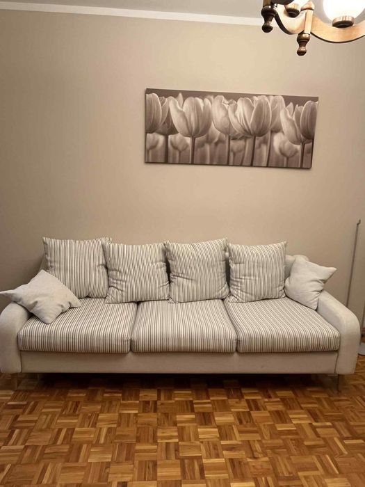 Kanapa Agata meble beżowa paseczki