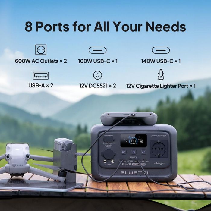 Зарядна станція BLUETTI Elite 30 V2 600W 288Wh
