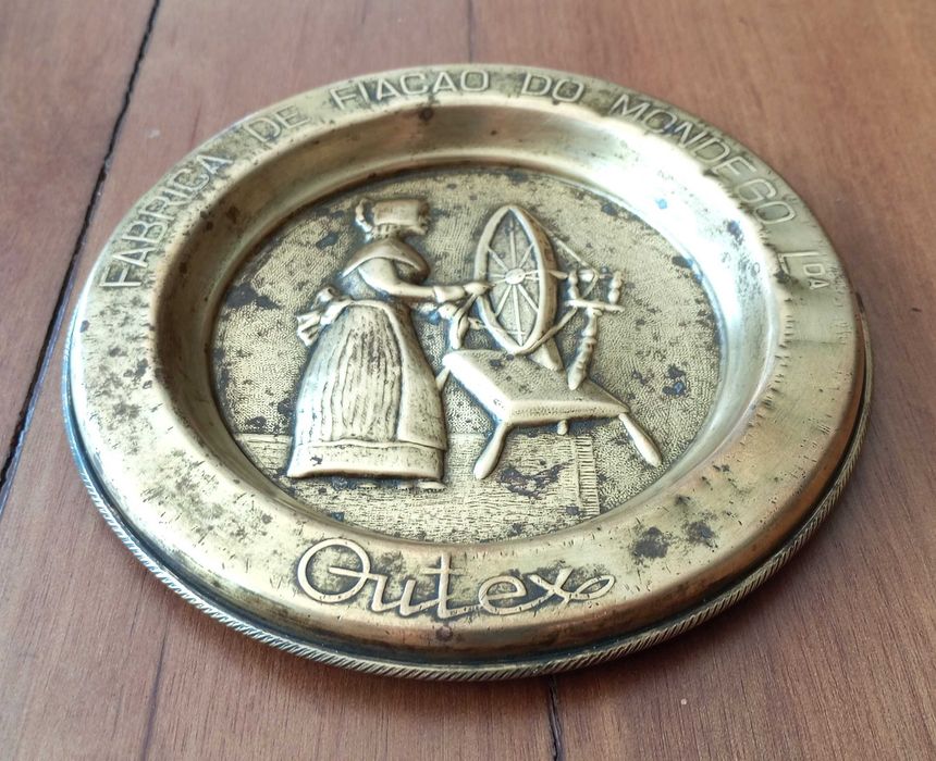Antigo pequeno prato publicitário Fabrica Fiaçao do Mondego Lda Outex