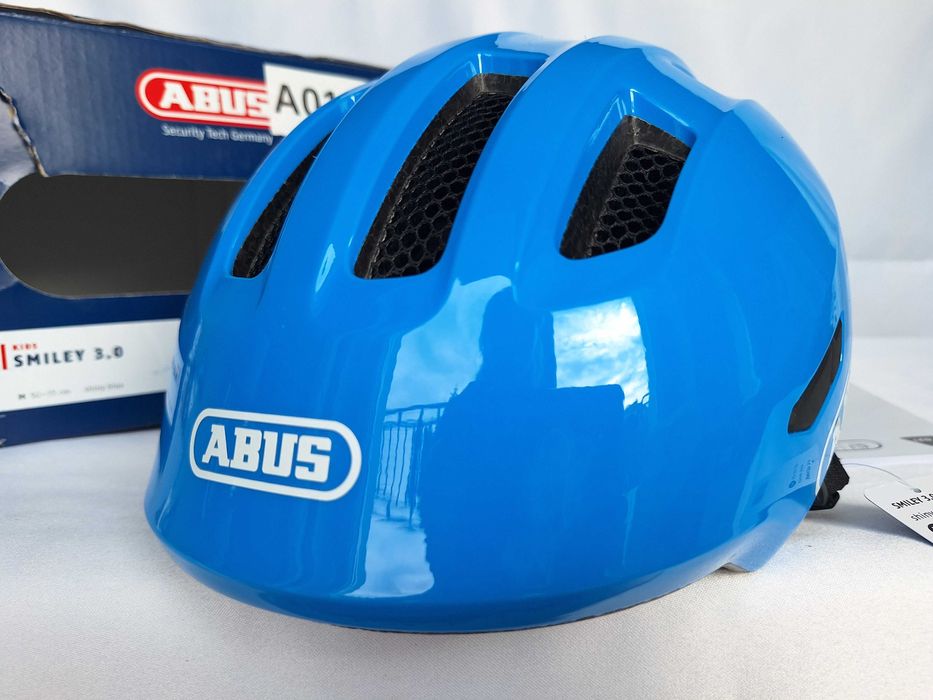 Kask rowerowy dziecięcy Abus Smiley 3.0 Shiny Blue 50-55cm