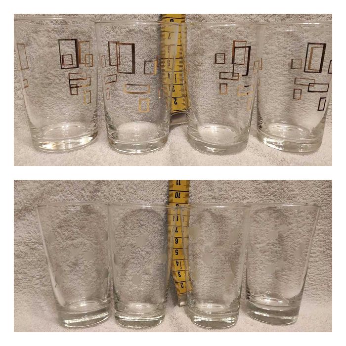 8 szklanek z lat 60/70tych