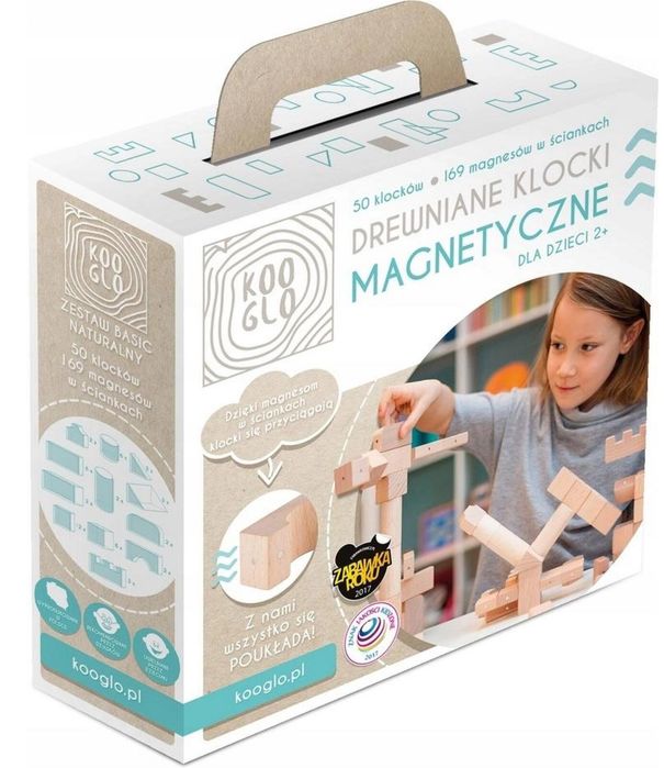 Klocki drewniane Basic Natural 50szt pudełko,