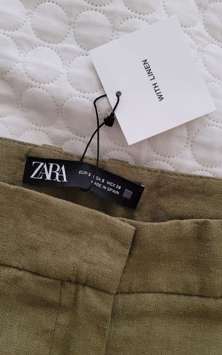 Nowe Lniane krótkie spodenki Zara S