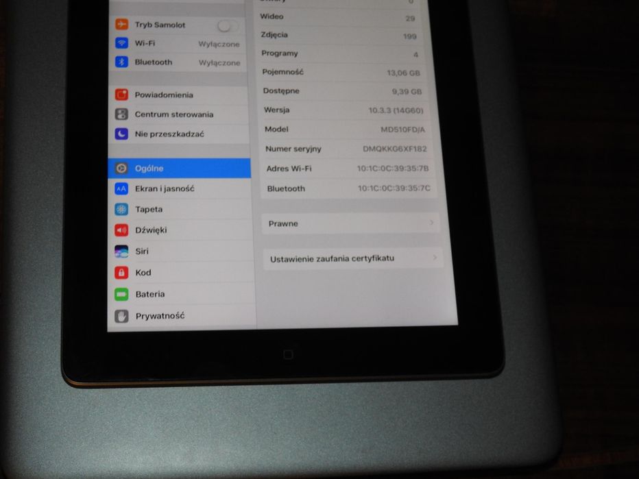 iPad 4 A1458 - blokada