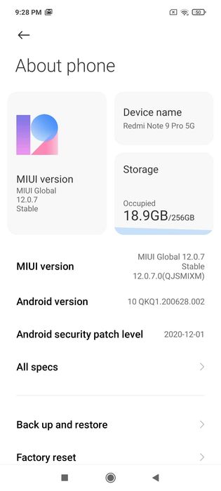 Redmi Note 9 Pro 5G 8/256