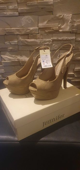 Piękne eleganckie szpilki odkryte Jennifer jak nowe (raz założone)